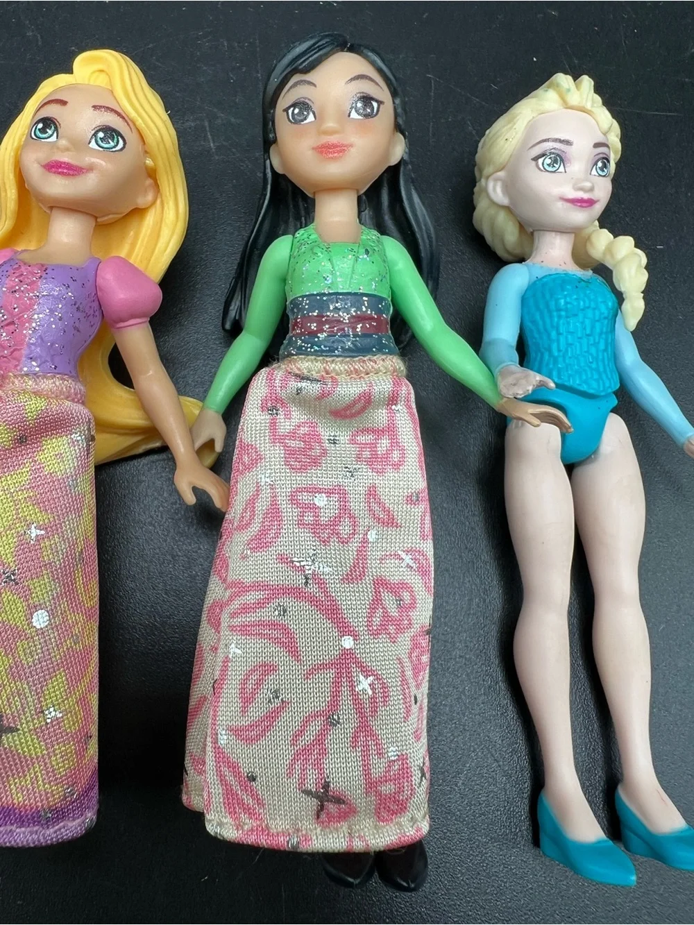 Mattel Small Doll Toys Cake Top Ariel Rapunzel Mulan Elsa 4” Disney